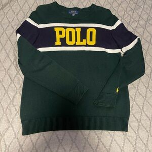 Polo by Ralph Lauren Green and Yellow Crewneck Sweater